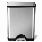 Polti Pedálový odpadkový koš Simplehuman – 50 l, obdélníkový, matná ocel, FPP