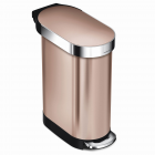 Polti Úzký pedálový odpadkový koš Simplehuman Slim – 45 l, ROSE GOLD ocel, FPP