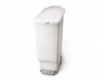 Polti Pedálový odpadkový koš Simplehuman – 40 l, úzký, bílý plast