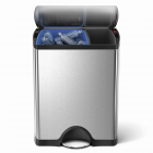 Polti Odpadkový koš na tříděný odpad, Simplehuman – 30/16 l, obdélníkový, matná ocel, FPP