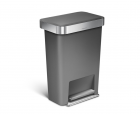 Polti Pedálový odpadkový koš Simplehuman – 45 l, kapsa na sáčky, obdélníkový, šedý plast / nerez