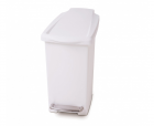 Polti Pedálový odpadkový koš Simplehuman – 10 l, úzký, bílý plast