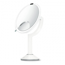 Polti Kosmetické zrcátko Simplehuman Sensor TRIO, LED osvětlení, 1x/5x/10, dobíjecí, bílá nerez